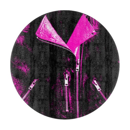 Planche À Découper Veste en cuir Pink table ronde (Devant)