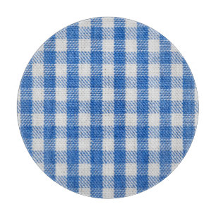 Planche À Découper Vêtements de table recouverts de blanc bleu.