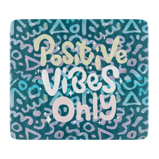 Planche À Découper Vibes positives uniquement géométriques vertes (Devant)