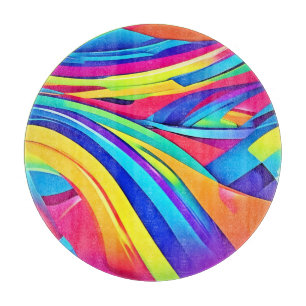 Planche À Découper Vibrant Abstrait Color Wave Art