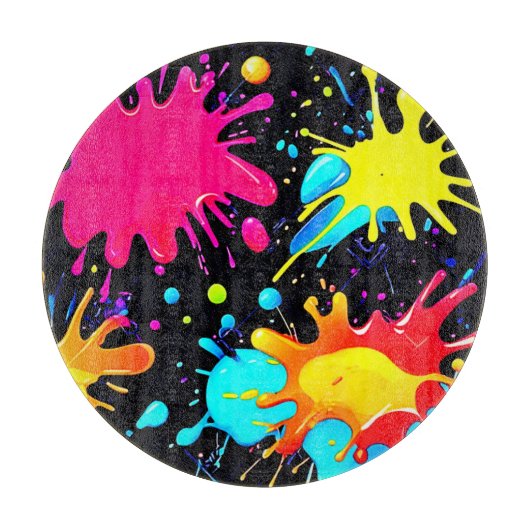 Planche À Découper Vibrant Paint Splatter Art Burst (Devant)