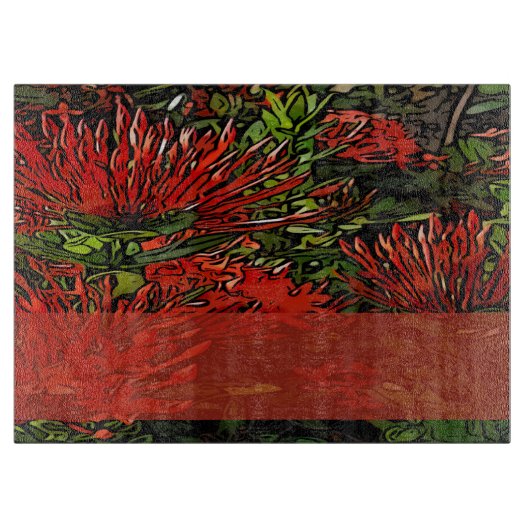 Planche À Découper Vibrant Rouge Orange Firebush (Devant)