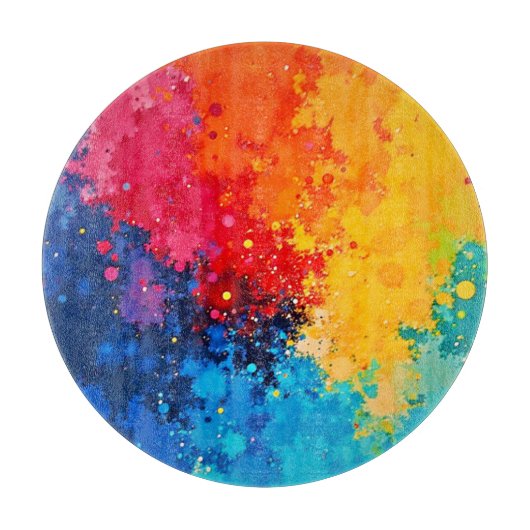 Planche À Découper Vibrant Watercolor Chaos Art (Devant)