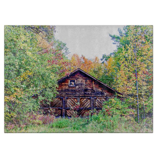 Planche À Découper Vieille grange à l'automne (Devant)