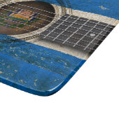Planche À Découper Vieille guitare acoustique avec le drapeau du (Coin)