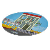 Planche À Découper Vieille maison de Lisbonne avec chats et tramway j (Coin)