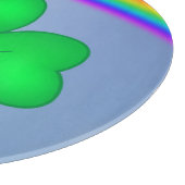 Planche À Découper Vierblättriges Kleeblatt mit Regenbogen (Coin)