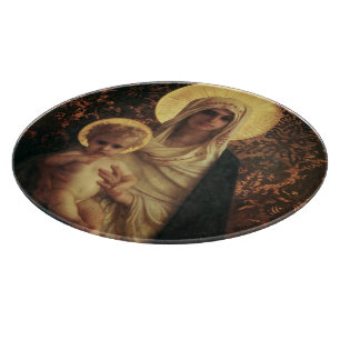 Planche À Découper Vierge et enfant, 1872