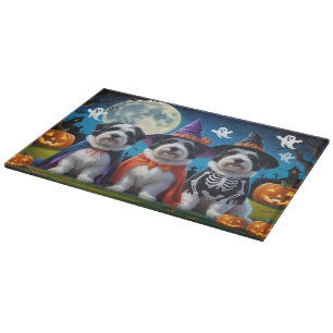 Planche À Découper Vieux bergers anglais Citrouille Halloween Funny