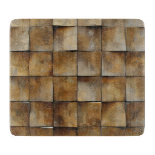 Planche À Découper Vieux Motif de carreaux Brown