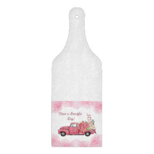 Planche À Découper Vieux Pickup rose Vintage Camion Serviettes de cui