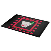 Planche À Découper Vieux style rétro Boire Cerises rouges sur Noir (Coin)