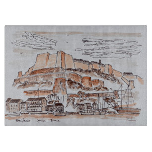 Planche À Découper Ville de Bonifacio Corse, France