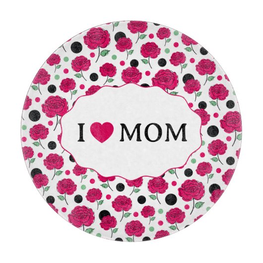 Planche À Découper Vin Rose Vert Motif Graphique à Points Moderne   (Devant)