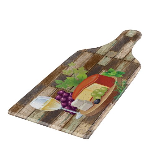 Planche À Découper Vin rustique et fromage (Coin)