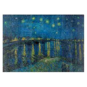 Planche À Découper Vincent Van Gogh Nuit étoilée sur le Rhône