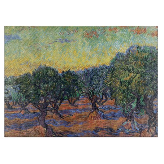 Planche À Découper Vincent Van Gogh Oliveraie Impressionnisme Art (Devant)