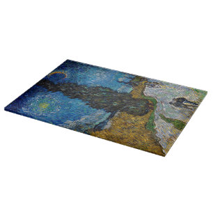 Planche À Découper Vincent van Gogh - Route avec cyprès et étoile
