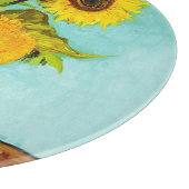 Planche À Découper Vincent Van Gogh Trois Tournesols Dans Un Vase (Coin)