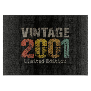 Planche À Découper Vintage 2001 Texte Cadeau 25e Anniversaire Hommes 
