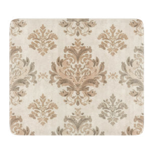 Planche À Découper Vintage Damas Élégant Beige Ferme Française