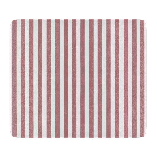 Planche À Découper Vintage Dusty Rose & Blancs rayés (Devant)