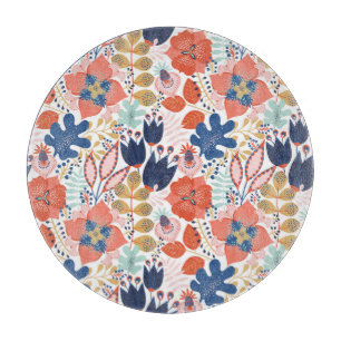 Planche À Découper Vintage floral clair : style scandinave.