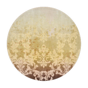 Planche À Découper Vintage motif baroque, luxe ornemental.