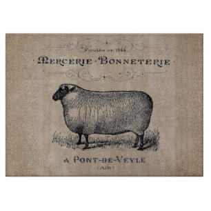Planche À Découper Vintage Mouton vieilli Muslin Ferme Rustique