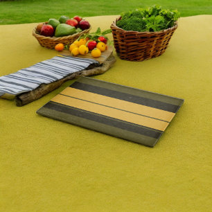 Planche À Découper Vintage rayures jaune et verte