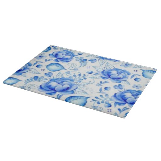 Planche À Découper Vintage. Roses bleus. (Coin)