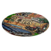 Planche À Découper Vintage Route 66, affiche nostalgique. (Coin)