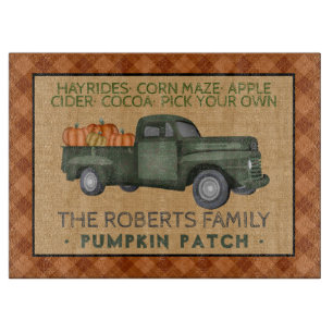 Planche À Découper Vintage Truck Citrouille Patch Farm Rustic Fall Pl