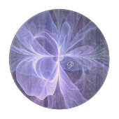 Planche À Découper Violet Abstrait Art Fractal Moderne Monogramme (Devant)