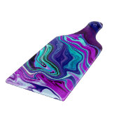 Planche À Découper Violet, Bleu et Turquoise Abstrait Fluid Art (Coin)