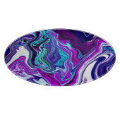 Planche À Découper Violet, Bleu et Turquoise Abstrait Fluid Art (Coin)