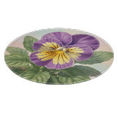Planche À Découper Violet Jaune Vibrant Fleur de Pensée Botanique (Coin)