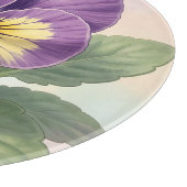 Planche À Découper Violet Jaune Vibrant Fleur de Pensée Botanique (Coin)