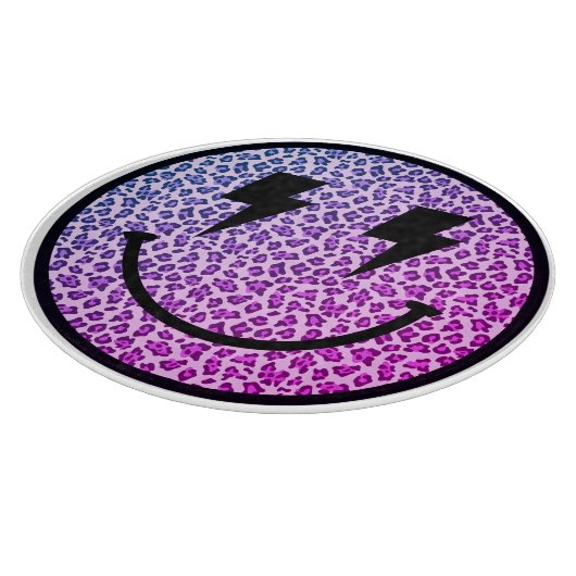 Planche À Découper Violet Leopard Éclair Les Yeux Sourire (Coin)