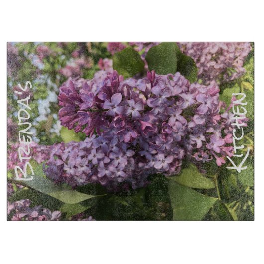 Planche à découper violet Lilac, Personnalisée (Devant)
