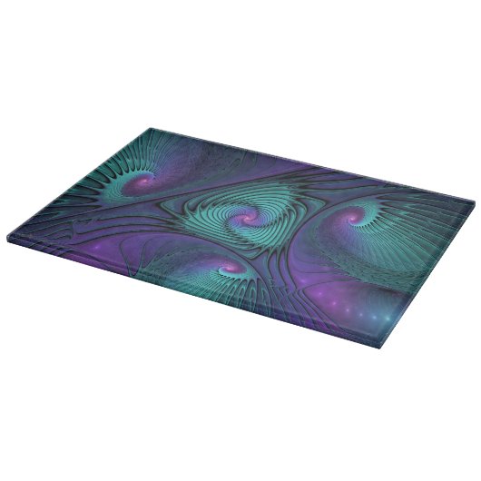 Planche À Découper Violet rencontre Turquoise moderne art fractal abs (Coin)