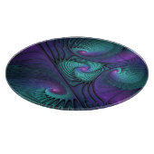 Planche À Découper Violet Rencontre Turquoise Moderne Art Fractal Abs (Coin)