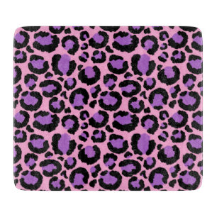 Planche À Découper Violet Rose Guépard Motif Léopard Animalier