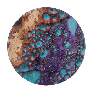 Planche à découper violet turquoise