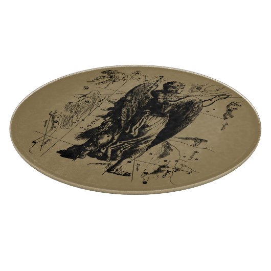 Planche À Découper Virgo Constellation Hevelius Etching Style (Coin)