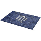 Planche À Découper Virgo Zodiac Silver Sign on Navy Blue Digital Camo (Coin)