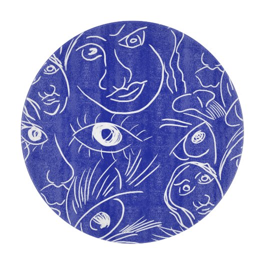 Planche À Découper Visage de beauté : dessin à une ligne. (Devant)