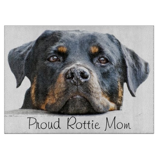 Planche À Découper Visage fier de chien de rottweiler de la maman | (Devant)