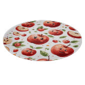 Planche À Découper Visages de pomme mignons  (Coin)