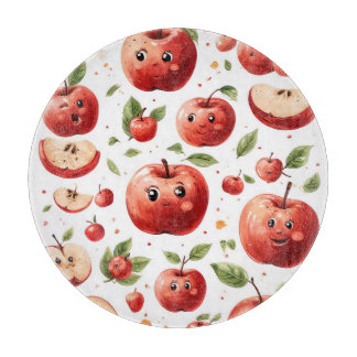 Planche À Découper Visages de pomme mignons 